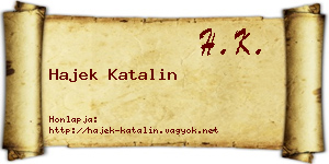 Hajek Katalin névjegykártya
